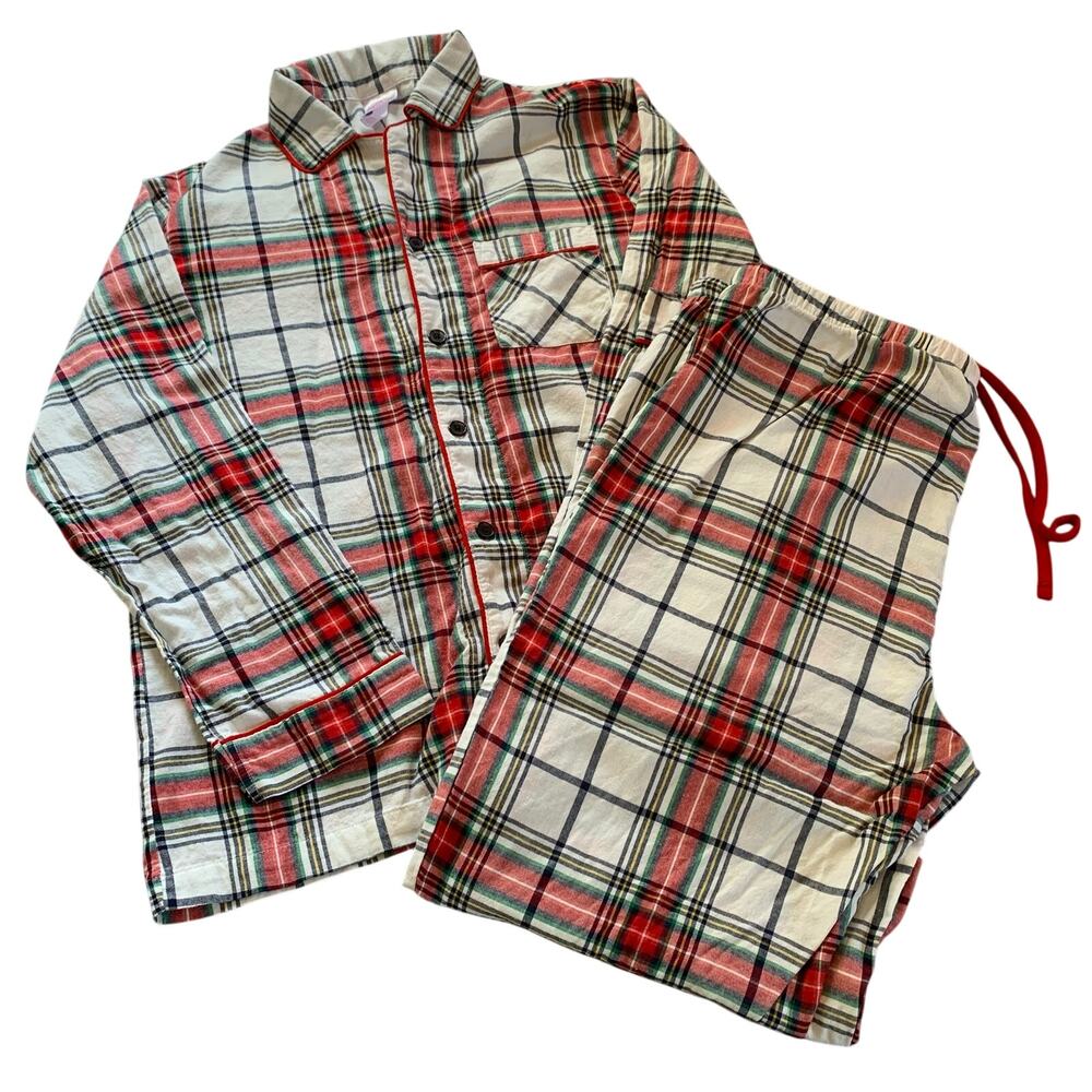 Wondershop Holiday Flannel Pajama Set Men's M Top / L Pants Red & White Plaid